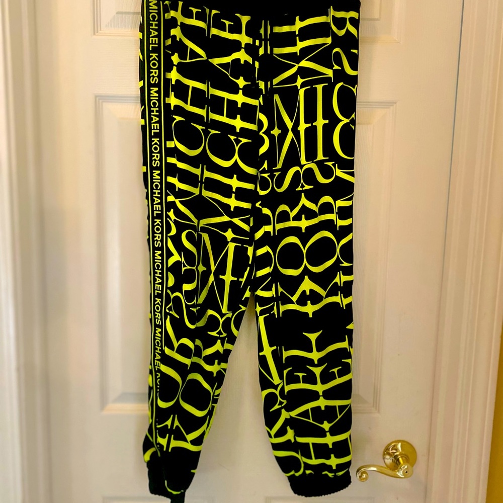 Neon logo joggers